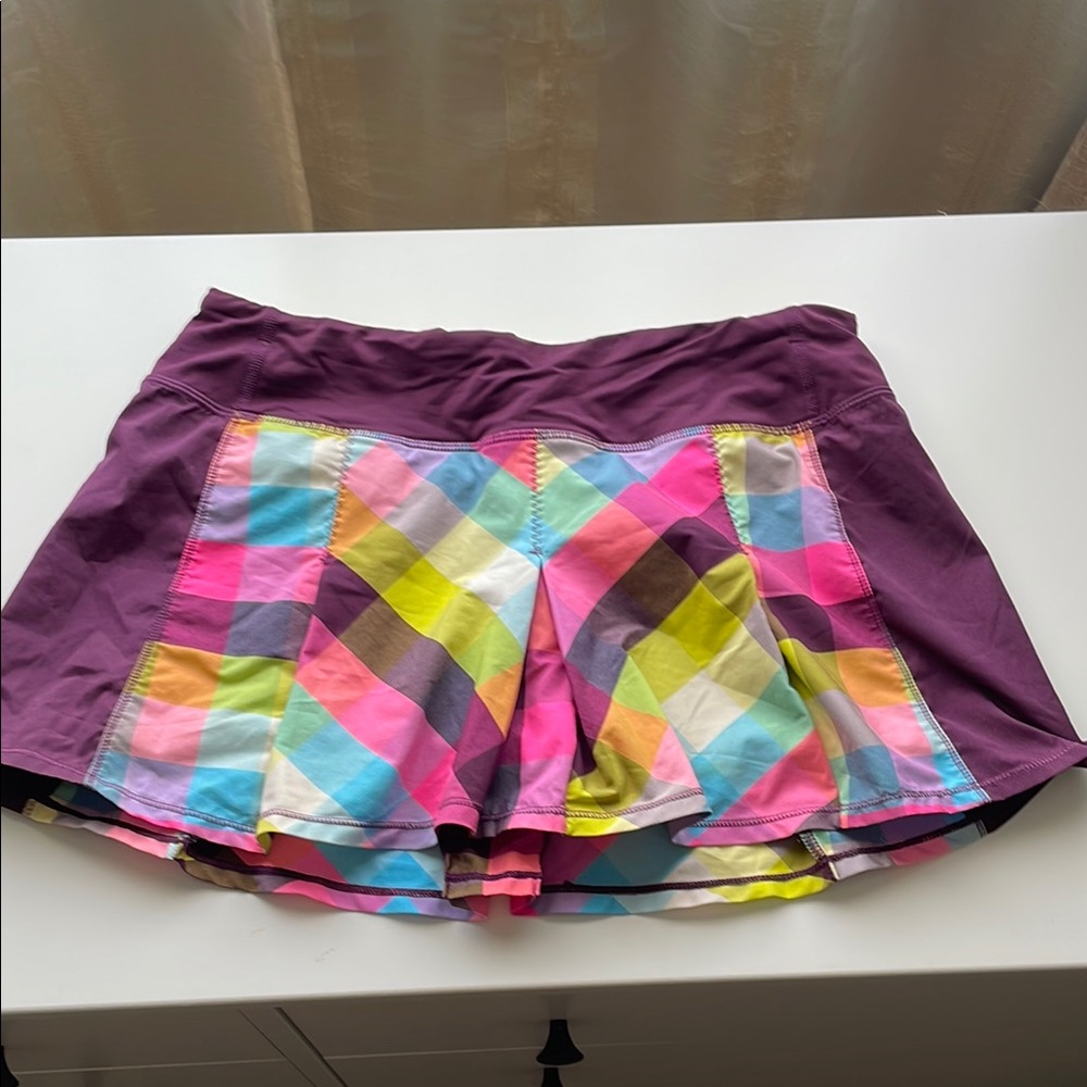 lululemon athletica Purple Multi-Color Plaid Skirt